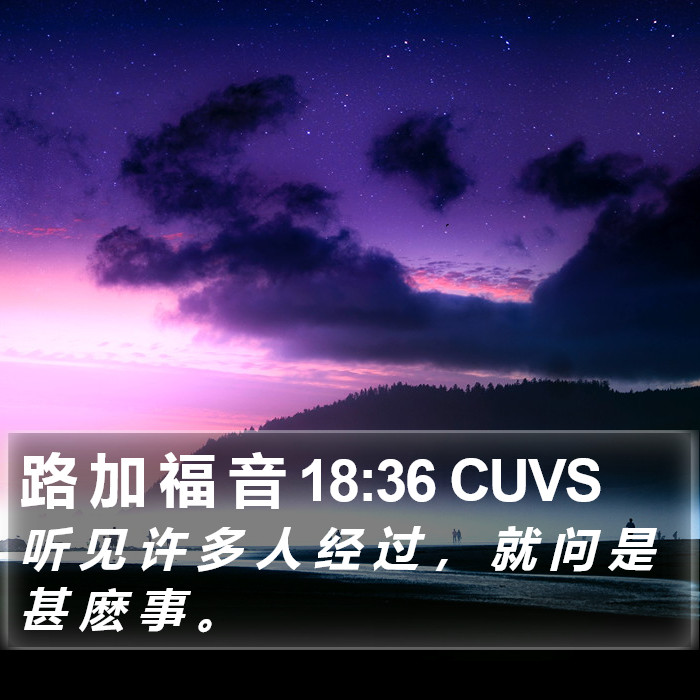 路 加 福 音 18:36 CUVS Bible Study