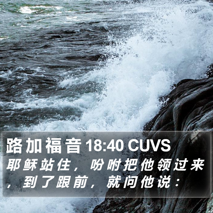 路 加 福 音 18:40 CUVS Bible Study