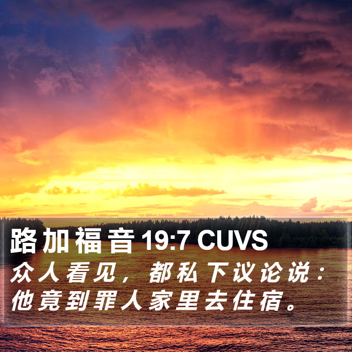 路 加 福 音 19:7 CUVS Bible Study