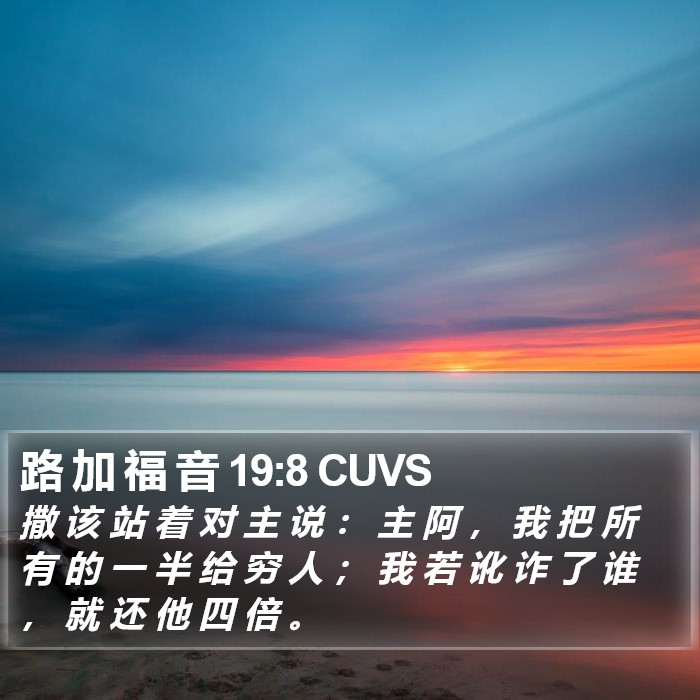 路 加 福 音 19:8 CUVS Bible Study