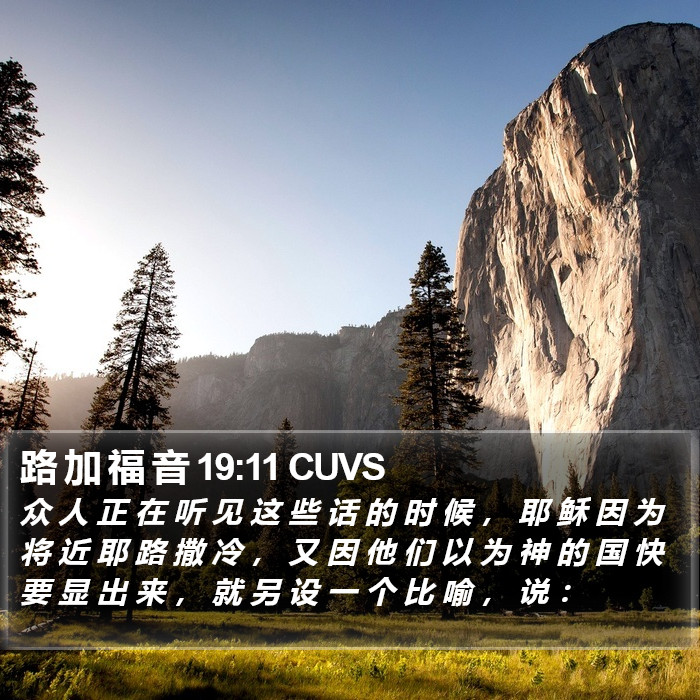 路 加 福 音 19:11 CUVS Bible Study