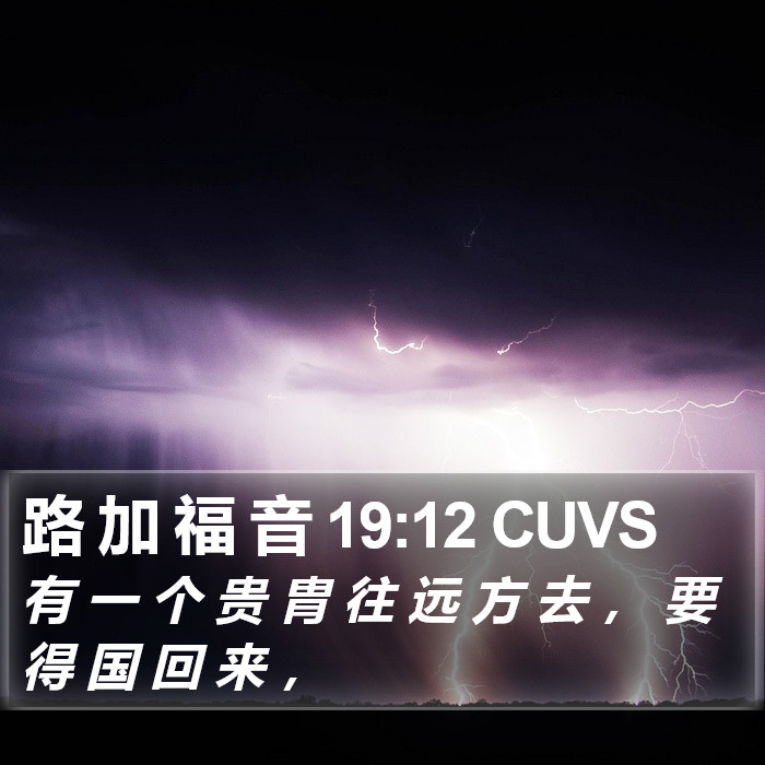 路 加 福 音 19:12 CUVS Bible Study