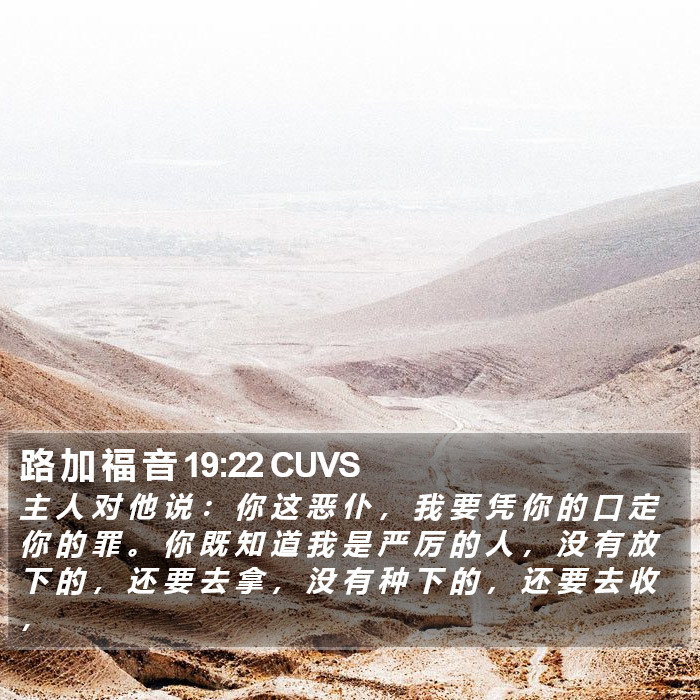 路 加 福 音 19:22 CUVS Bible Study