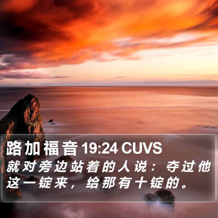 路 加 福 音 19:24 CUVS Bible Study