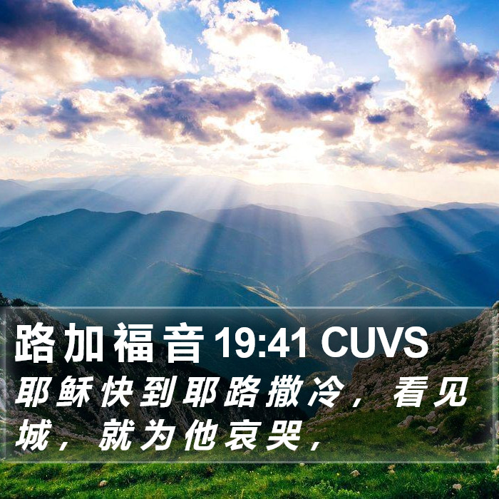 路 加 福 音 19:41 CUVS Bible Study