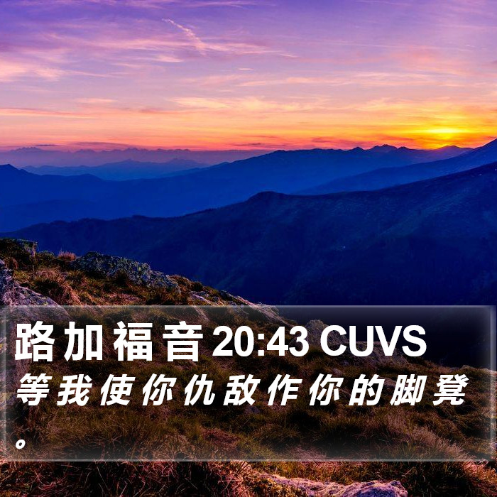 路 加 福 音 20:43 CUVS Bible Study