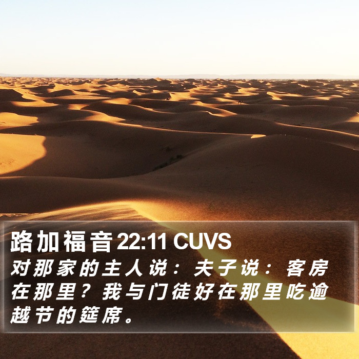 路 加 福 音 22:11 CUVS Bible Study