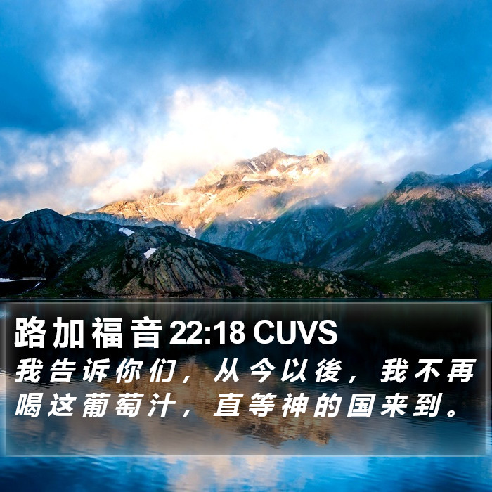 路 加 福 音 22:18 CUVS Bible Study