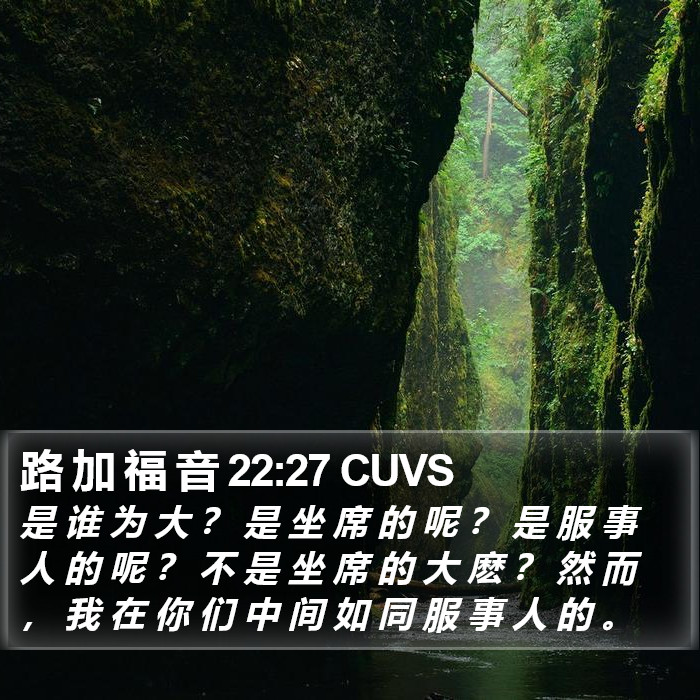 路 加 福 音 22:27 CUVS Bible Study