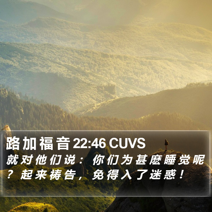 路 加 福 音 22:46 CUVS Bible Study