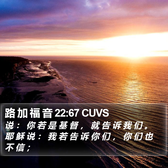 路 加 福 音 22:67 CUVS Bible Study