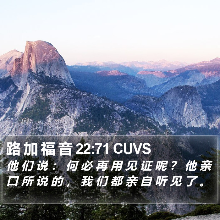 路 加 福 音 22:71 CUVS Bible Study