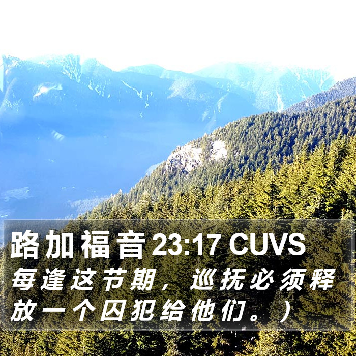 路 加 福 音 23:17 CUVS Bible Study