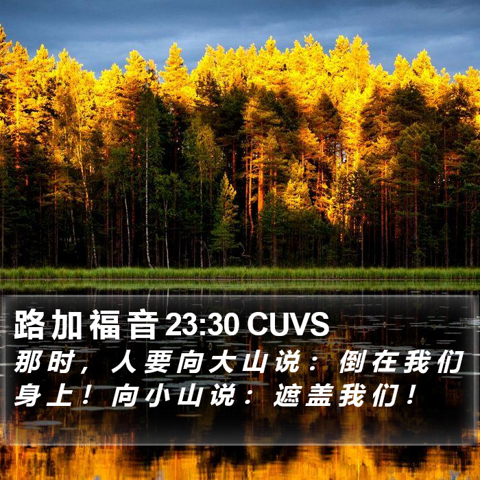 路 加 福 音 23:30 CUVS Bible Study