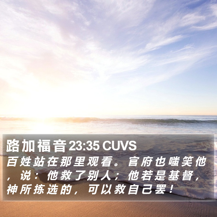 路 加 福 音 23:35 CUVS Bible Study