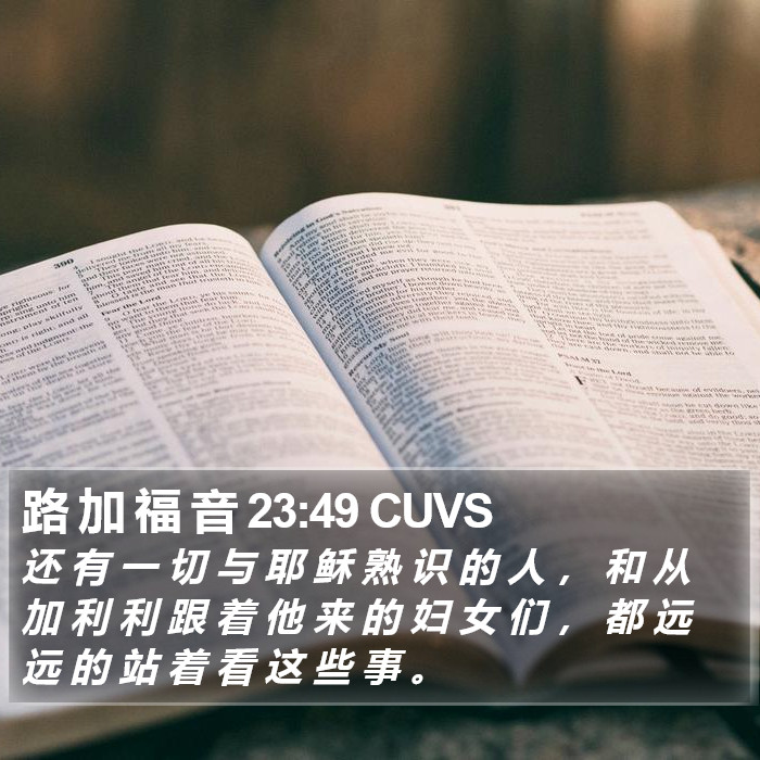 路 加 福 音 23:49 CUVS Bible Study