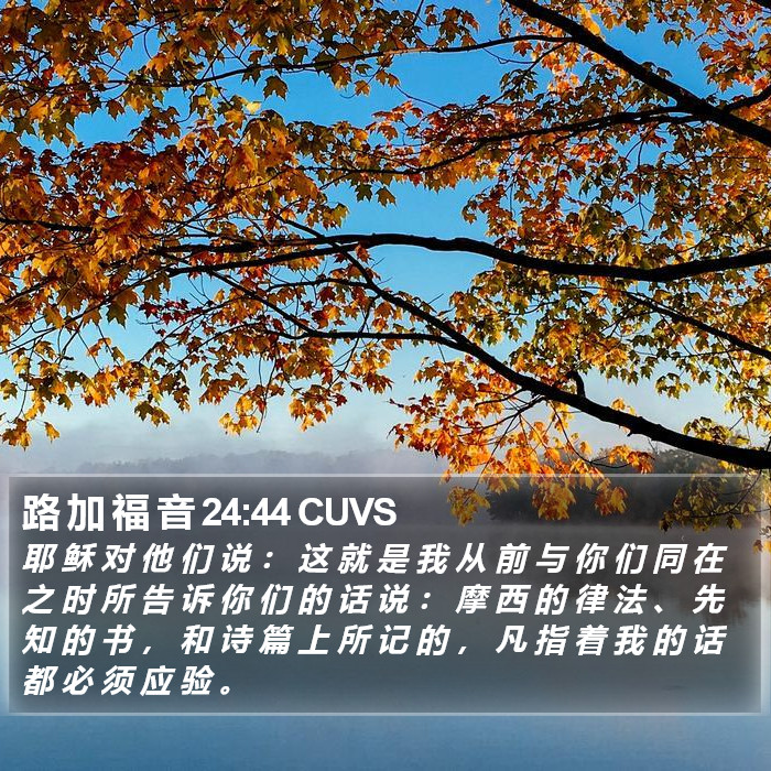 路 加 福 音 24:44 CUVS Bible Study