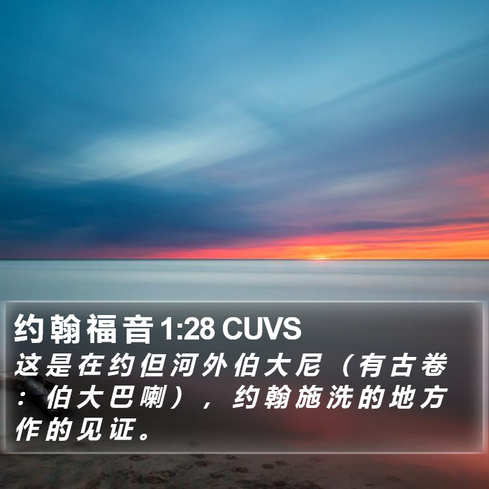 约 翰 福 音 1:28 CUVS Bible Study