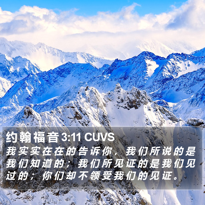 约 翰 福 音 3:11 CUVS Bible Study