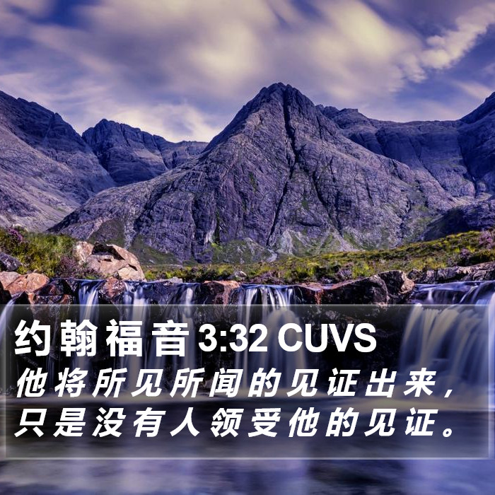 约 翰 福 音 3:32 CUVS Bible Study