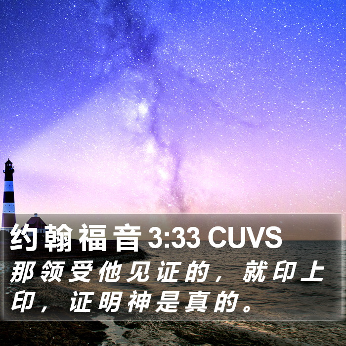 约 翰 福 音 3:33 CUVS Bible Study