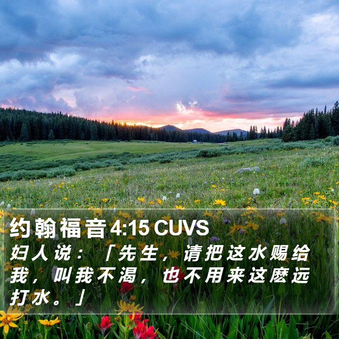 约 翰 福 音 4:15 CUVS Bible Study
