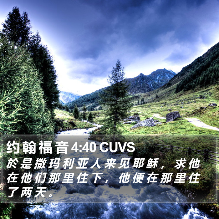 约 翰 福 音 4:40 CUVS Bible Study