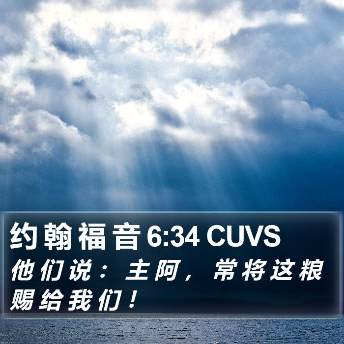 约 翰 福 音 6:34 CUVS Bible Study