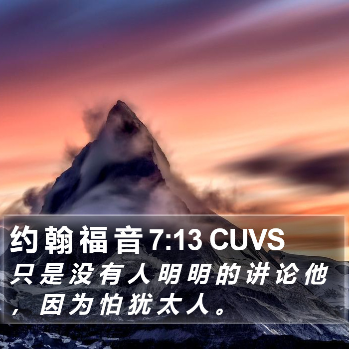 约 翰 福 音 7:13 CUVS Bible Study