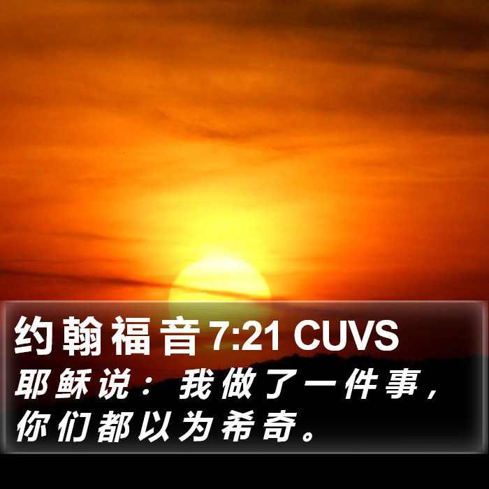 约 翰 福 音 7:21 CUVS Bible Study