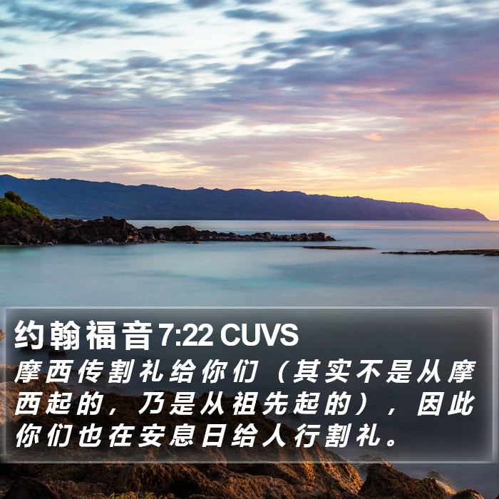 约 翰 福 音 7:22 CUVS Bible Study