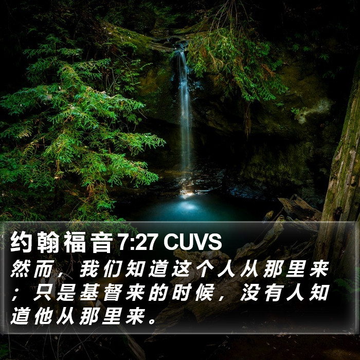 约 翰 福 音 7:27 CUVS Bible Study