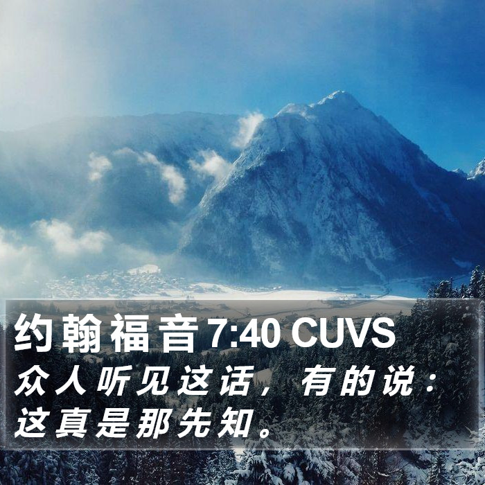 约 翰 福 音 7:40 CUVS Bible Study