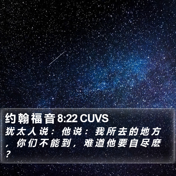 约 翰 福 音 8:22 CUVS Bible Study