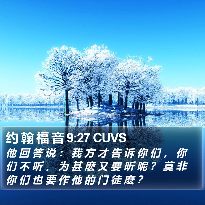 约 翰 福 音 9:27 CUVS Bible Study