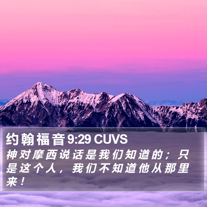 约 翰 福 音 9:29 CUVS Bible Study