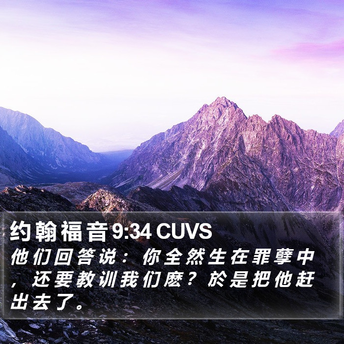 约 翰 福 音 9:34 CUVS Bible Study