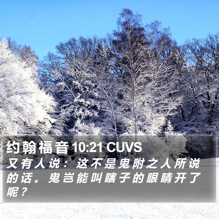 约 翰 福 音 10:21 CUVS Bible Study