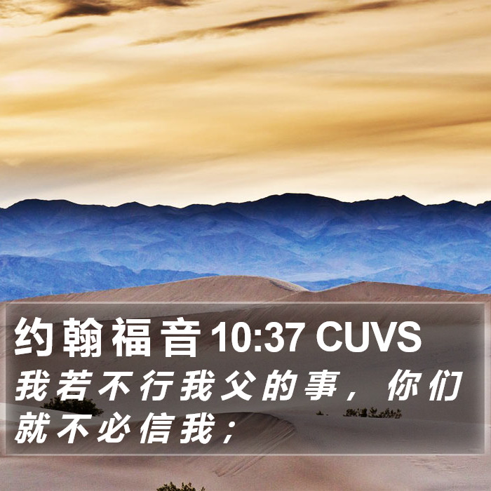 约 翰 福 音 10:37 CUVS Bible Study