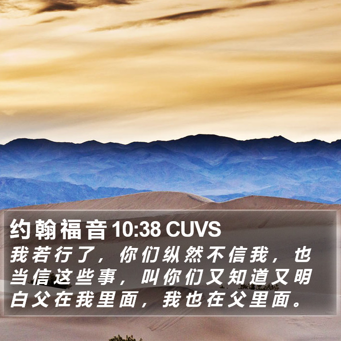 约 翰 福 音 10:38 CUVS Bible Study