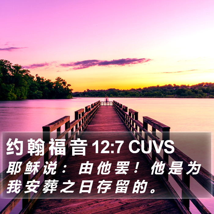 约 翰 福 音 12:7 CUVS Bible Study