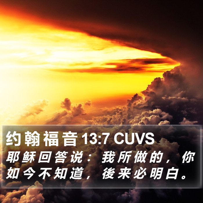 约 翰 福 音 13:7 CUVS Bible Study