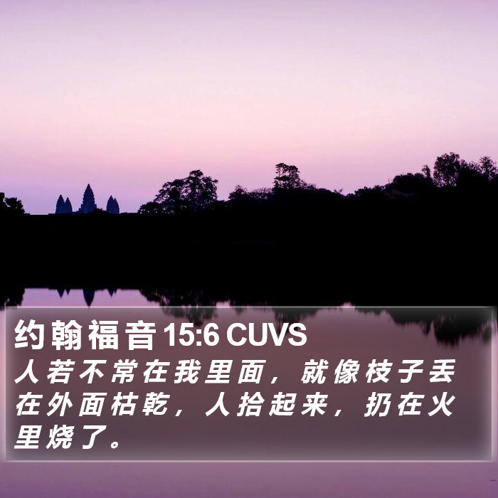 约 翰 福 音 15:6 CUVS Bible Study