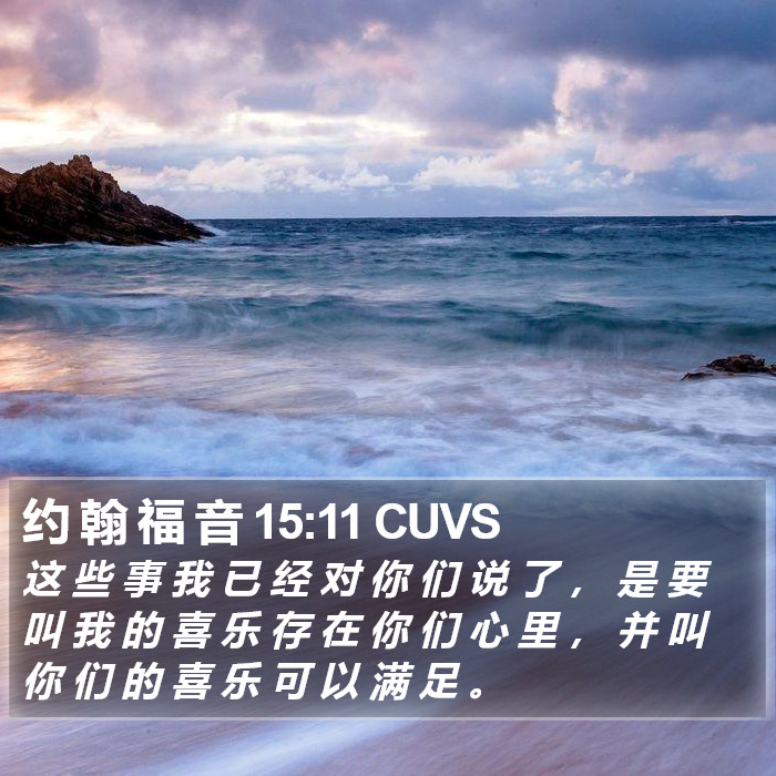 约 翰 福 音 15:11 CUVS Bible Study