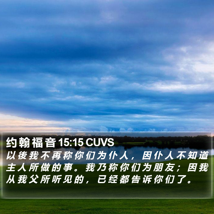 约 翰 福 音 15:15 CUVS Bible Study