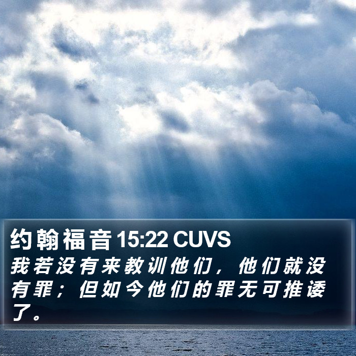 约 翰 福 音 15:22 CUVS Bible Study