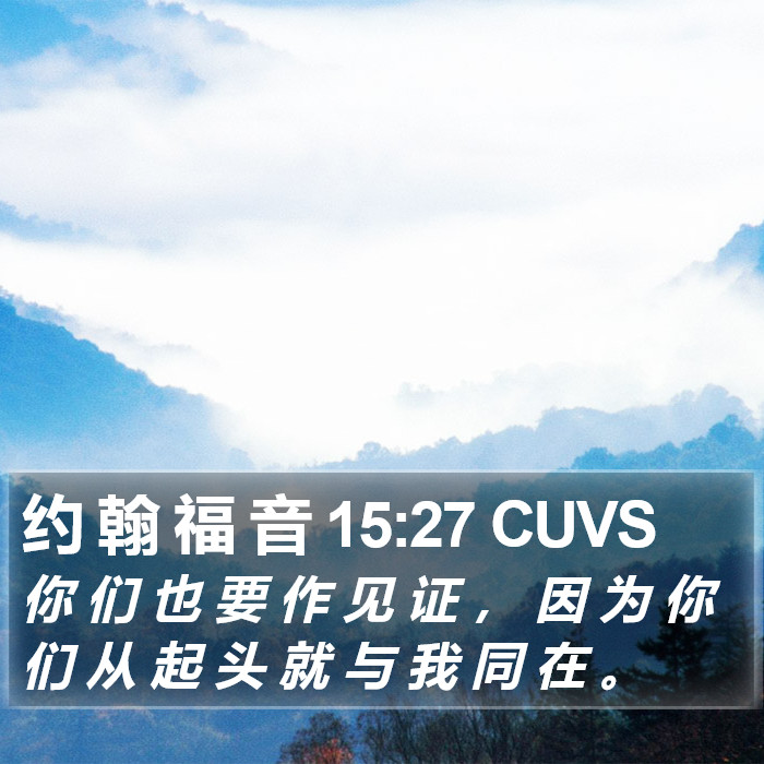 约 翰 福 音 15:27 CUVS Bible Study