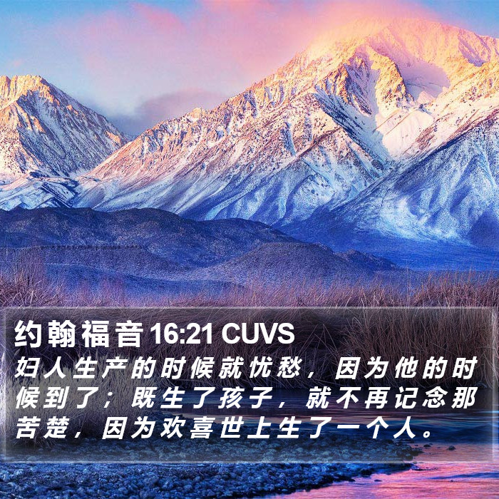 约 翰 福 音 16:21 CUVS Bible Study