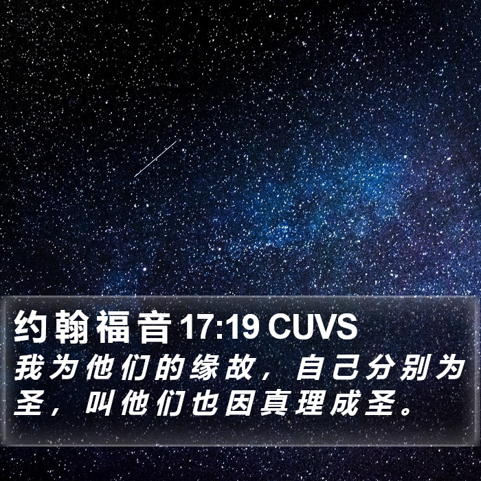 约 翰 福 音 17:19 CUVS Bible Study