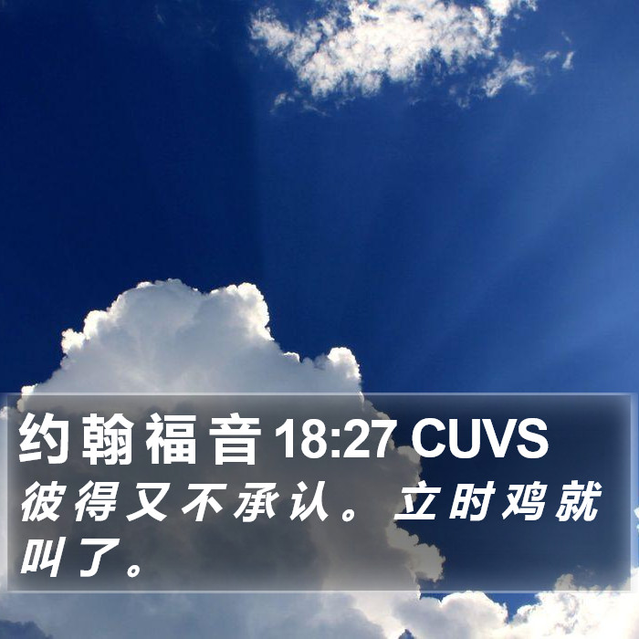 约 翰 福 音 18:27 CUVS Bible Study